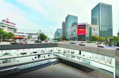  望江西路站站址环境剖切效果图